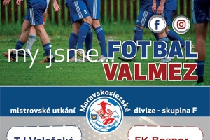 Pozvánka na fotbal: TJ Valašské Meziříčí - FK Bospor Bohumín, sobota 20. 10. 2023 v 14:30