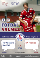 Pozvánka na fotbal: TJ Valašské Meziříčí - SK Hranice 4. 6. 2022 17:00